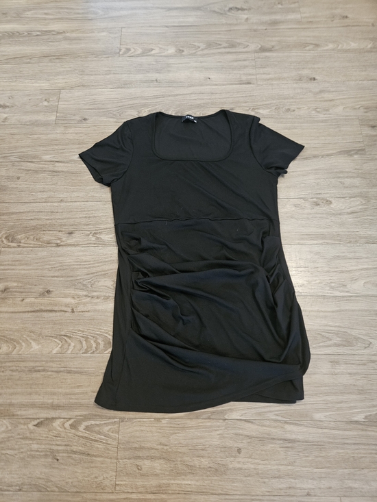 Cider Dresses & Skirts - Cider Black Midi Dress with Short Sleeves